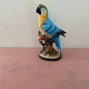 Vintage Japanese Porcelain Parrot Figurine – Made in Japan – Colorful Bird
